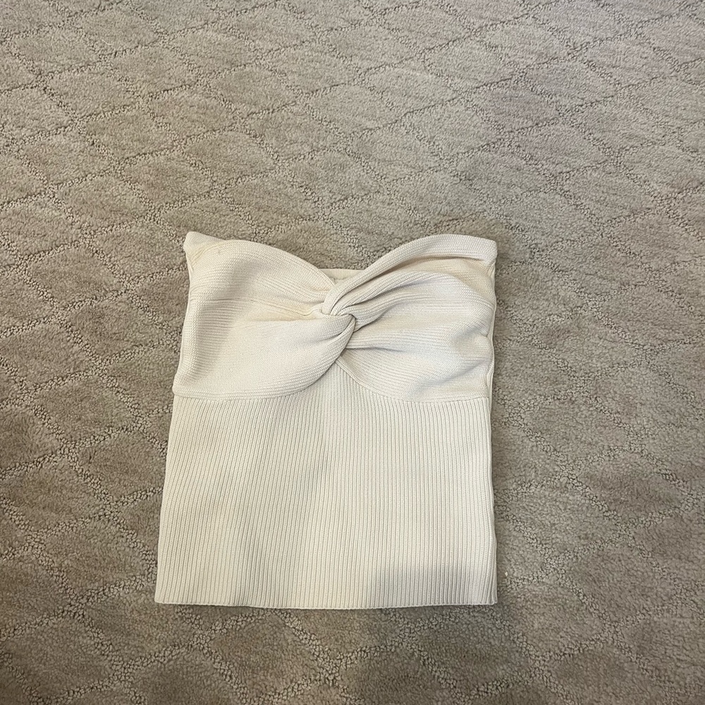 Cream Knotted Tube Top